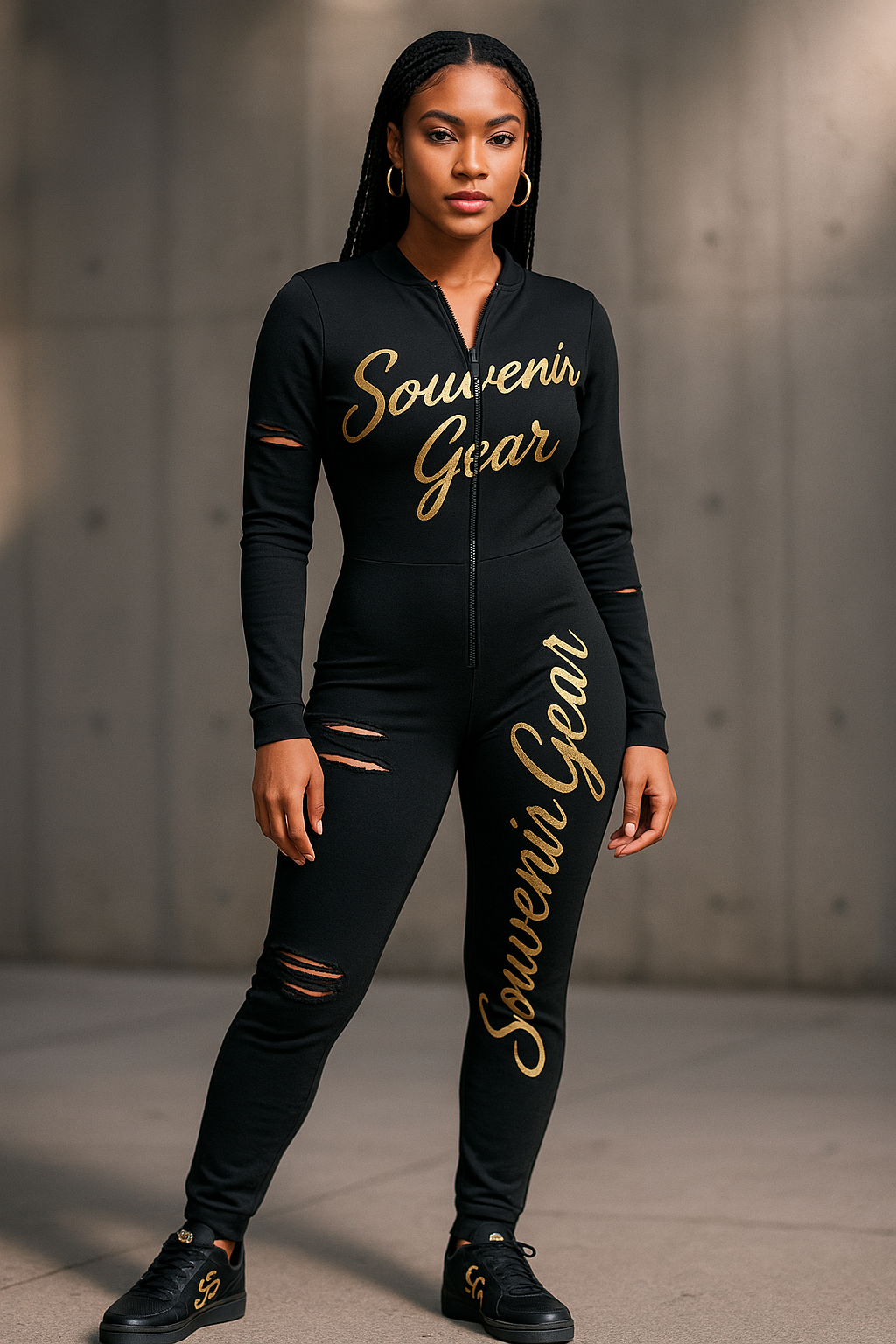 Gold rush SG bodysuite- jet black